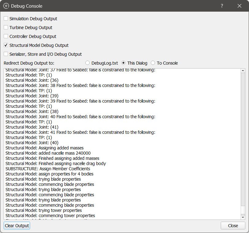 The debug console.
