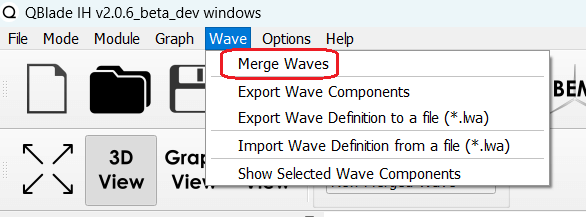 The merged wave option in the top wave menu