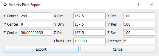 The Velocity Field Dialog