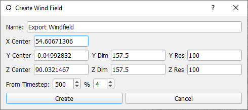 The Create Wind Field Dialog